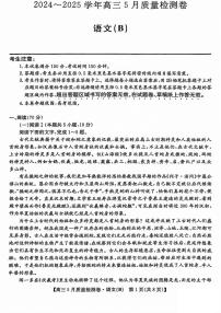 三晋卓越联盟2024-2025学年高三下学期高考模拟5月质量检测卷语文试题（含答案）