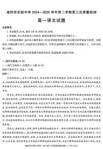 陕西省咸阳市实验中学2024-2025学年高一下学期第三次质量检测语文试卷