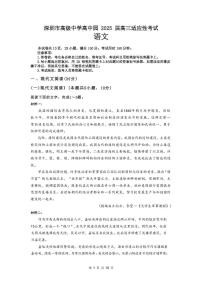 广东省深圳市高级中学高中园2025届高三高考模拟适应性考试-语文试题+答案