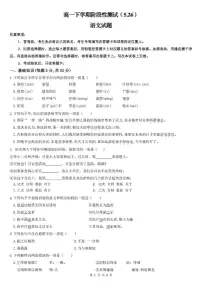 山东省济南市平阴县实验高级中学2024-2025学年高一5月阶段测试语文试题