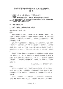 广东省深圳市高级中学高中园2025届高三下学期高考适应性考试语文试题（含答案）含答案解析