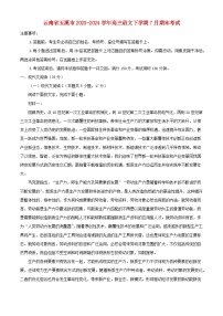 云南省玉溪市2023_2024学年高三语文下学期7月期末考试含解析