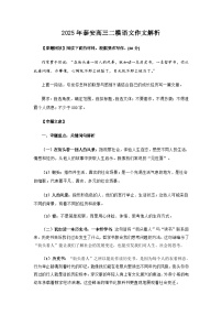 2025年泰安高三二模语文作文解析学案