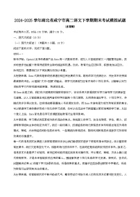 2024—2025学年湖北咸宁高二语文下册期末考试试题【含答案】