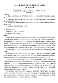 2025年普通高中学业水平选择性考试（高考模拟）语文试题（含答案）