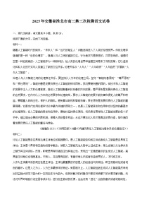 2025年安徽省淮北市高三第三次检测语文试题（含答案）