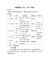 2026届高三语文一轮复习小说学案：标题类探究(含义、作用、意蕴)