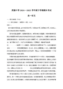 河北省武强中学2024-2025学年高一下学期期末考试语文试题（Word版附答案）