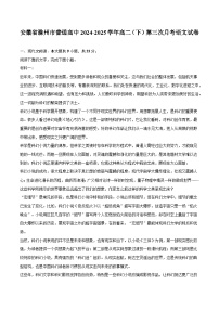 安徽省滁州市普通高中2024-2025学年高二（下）第三次月考语文试题（含答案）
