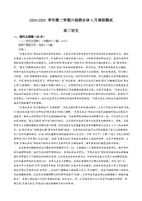 江苏省南京市六校联合体2024-2025学年高二下学期5月期中考试语文试题（Word版附答案）
