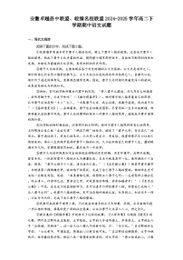 安徽卓越县中联盟、皖豫名校联盟2024-2025学年高二下学期期中语文试题（含答案）