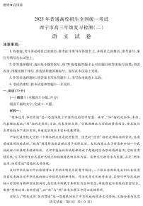 2025届青海省西宁市高三第二次模拟考试语文试题(高考模拟)
