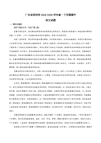 广东省深圳市2024-2025学年高一下学期期中考试语文试题（Word版附解析）