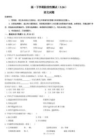 山东省济南市平阴县实验高级中学2024-2025学年高一下学期5月阶段检测语文试卷（PDF版附解析）