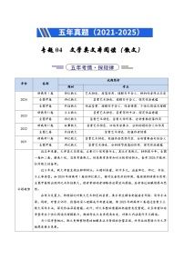 五年（2021-2025）高考语文真题分类汇编：专题04  文学类文本阅读（散文）（全国通用）（原卷版）