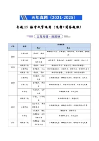 五年（2021-2025）高考语文真题分类汇编：专题15 语言文字运用（选择+简答题组）（全国通用）（解析版）