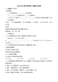 上海市奉贤区2025届高三下学期二模语文试卷（Word版附解析）