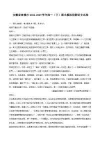 安徽省宣城市2024-2025学年高一（下）期末模拟检测语文试卷