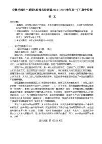 安徽省卓越县中联盟＆皖豫名校联盟2024-2025学年高一下学期期中检测语文试题（Word版附解析）