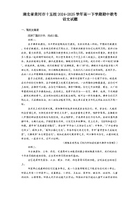 湖北省黄冈市十五校2024-2025学年高一下学期期中联考语文试题（含答案）