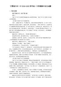 宁夏银川市一中2024-2025学年高一下学期期中语文试题（含答案）