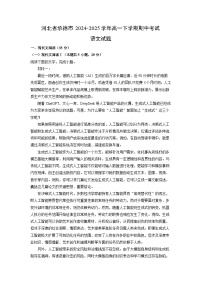 河北省承德市2024-2025学年高一下学期期中考试语文试卷（解析版）