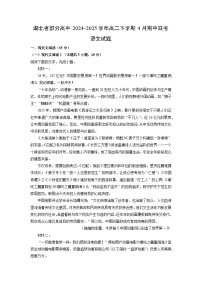 【语文】湖北省部分高中2024-2025学年高二下学期4月期中联考试题（解析版）