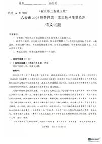 安徽省六安市2024-2025学年高三上学期期末考试 语文 PDF版含解析