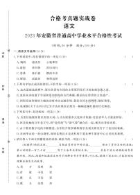 【语文】2023年安徽省普通高中学业水平合格性考试