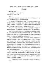 河南省H20高中联盟2024-2025学年高三下4月联考语文试卷（解析版）