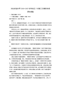 河北省沧州市2024-2025学年高三下5月第二次模拟考试语文试卷（解析版）
