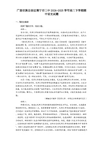 广西壮族自治区南宁市三中2024-2025学年高二下学期期中语文试题（含答案）
