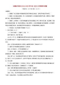 安徽省阜阳市2024_2025学年高二语文上学期期中试题含解析