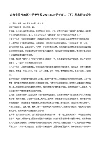 云南省临沧地区中学等学校2024-2025学年高二（下）期末语文试卷
