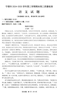 福建省宁德市2024-2025学年高二下学期期末考试 语文试卷