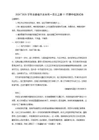 2024_2025学年安徽省六安市高一语文上学期11月期中检测试卷(含解析)