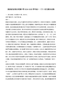陕西省宝鸡市凤翔中学2024-2025学年高一（下）语文期末试卷【含答案】