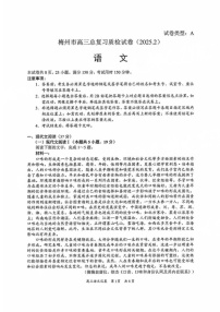 广东省梅州市高三2月一模-语文试卷（含答案）