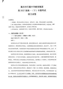 重庆市巴蜀中学2024-2025学年高一下学期期中考试语文试卷（PDF版附解析）