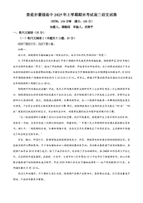 湖南省娄底市涟源市2024-2025学年高二下学期期末语文试卷（Word版附解析）