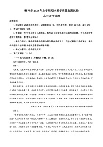 湖南省郴州市2024-2025学年高二下学期期末语文试卷（Word版附解析）
