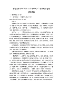 浙江省衢州市2024-2025学年高一下学期期末考试语文试卷（解析版）