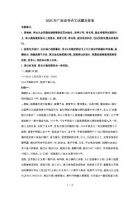 2025年6月广西普通高中学业水平选择性考试语文试题（原卷）含答案