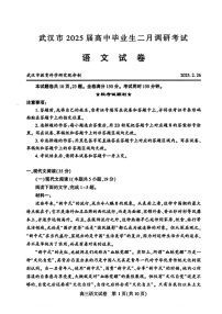 湖北省武汉二调2025届高三下学期二月调研考试语文试卷（含答案）