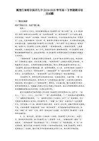 黑龙江省哈尔滨市九中2024-2025学年高一下学期期末语文试题（含解析）