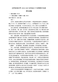 江苏省徐州市2024-2025学年高二下学期期中考试语文试卷（解析版）