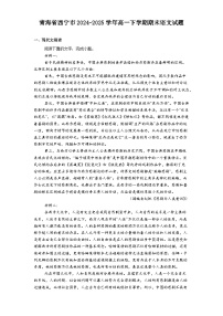 青海省西宁市2024-2025学年高一下学期期末语文试题（含答案）