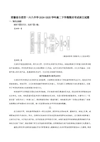 安徽省合肥市一六八中学2024-2025学年高二下学期期末考试语文试卷