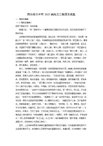 四川省巴中市2025届高三二模语文试卷（解析版）