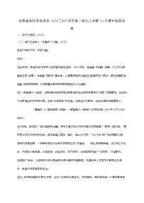 安徽省阜阳市临泉县2024—2025学年高一语文上学期11月期中检测试题[有解析]